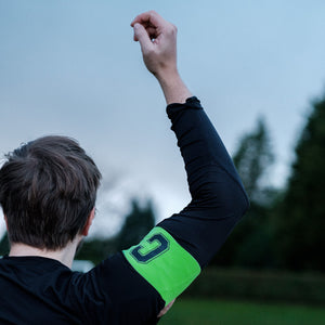 Green Captain's Armband for Football Teams in Adults and Kids Sizes