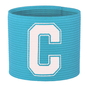 Light Blue Captain's Armband for Football Teams in Adults and Kids Sizes