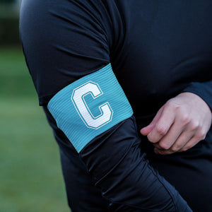 Light Blue Captain's Armband for Football Teams in Adults and Kids Sizes