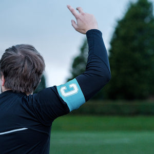 Light Blue Captain's Armband for Football Teams in Adults and Kids Sizes