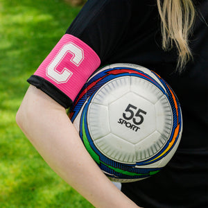 Pink Captain's Armband for Football Teams in Adult and Kids Sizes