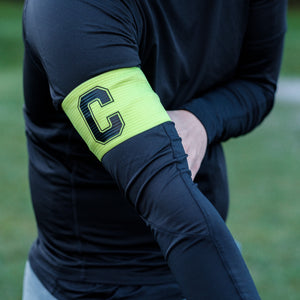 Neon Yellow Captain's Armband for Football Team in Adult and Kids Sizes